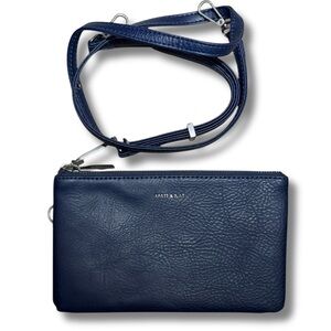 MATT & NAT Women’s Triplet Vegan Crossbody Bag Purity - Deep Blue